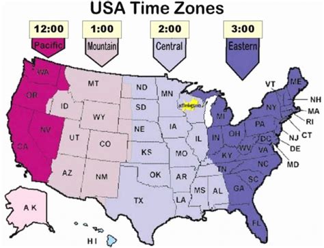 central time zone map.